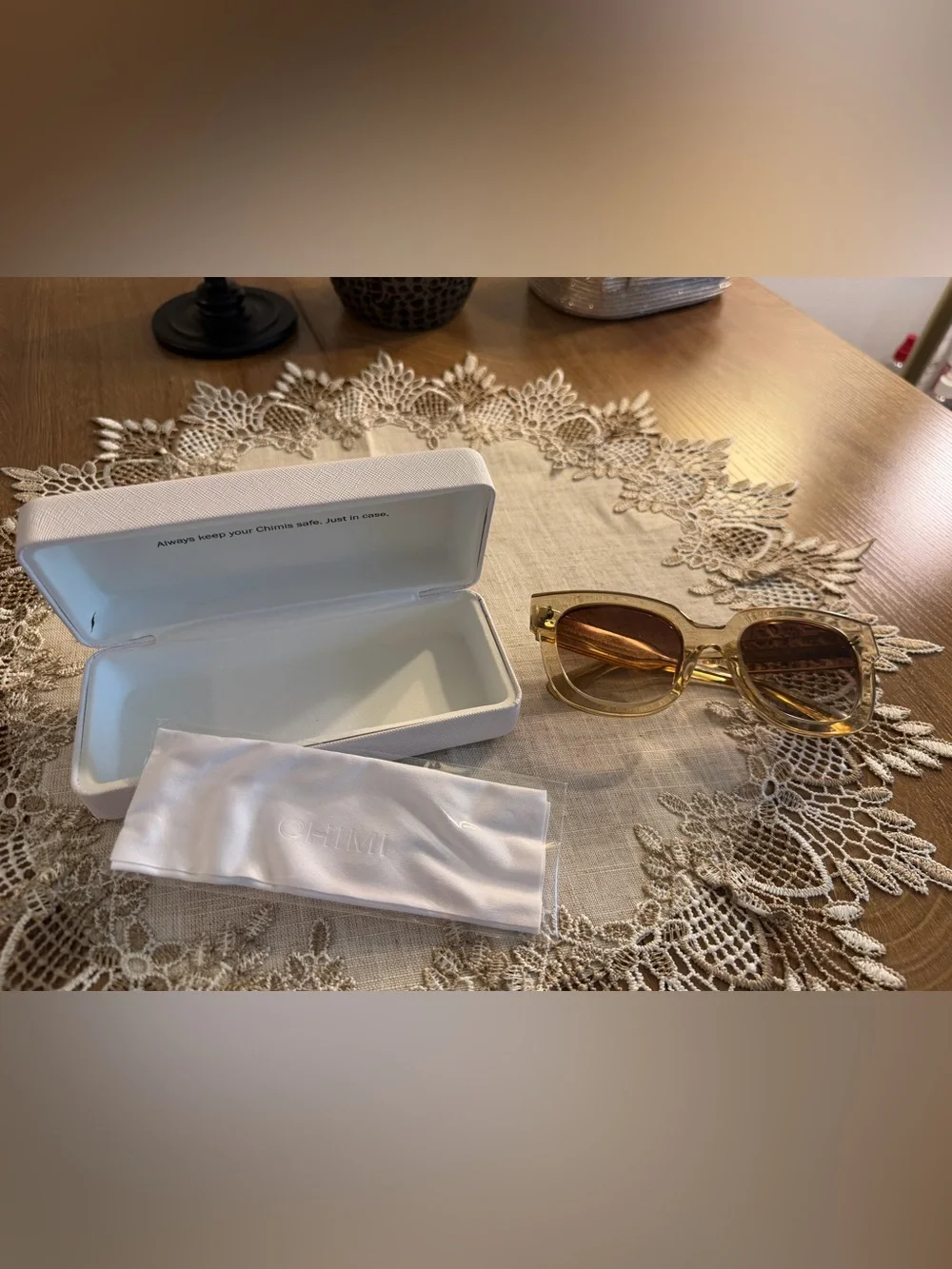 CHIMI Oversized Ecru Sunglasses Gradient Brown Lenses 08 Core NWOT Stockholm